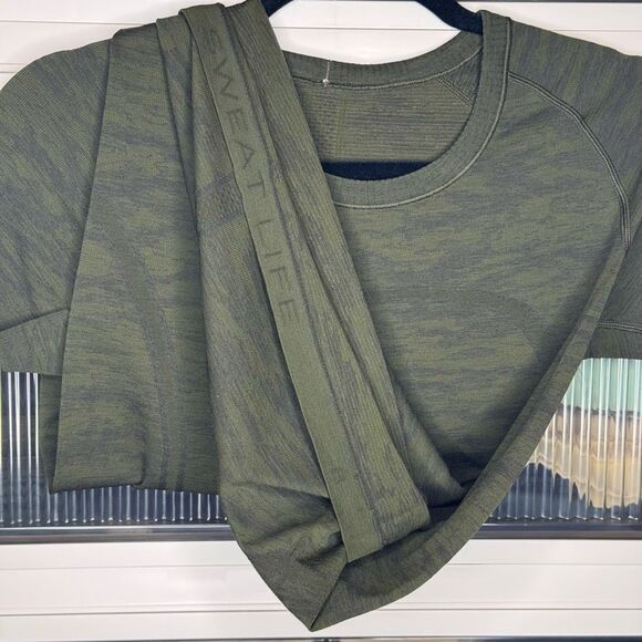 Lululemon Swiftly Tech Short Sleeve Crew, Hip Length, Dark Olive / Dark Olive, S - Picture 2 of 4